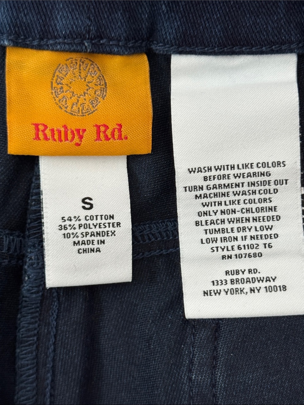 Ruby Rd. Navy Pull-On Jeans - Picture 4 of 7